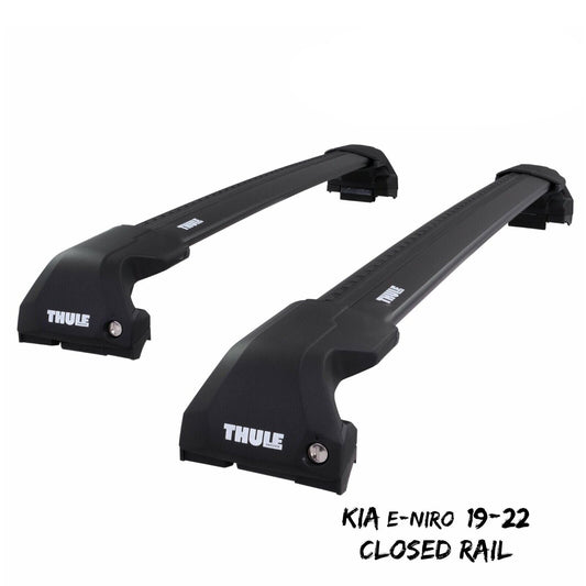 Thule WingBar Edge Black Roof Bars Set to fit Kia e-Niro 19-22 Closed Rail Pair