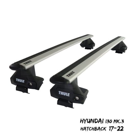 Thule WingBar Evo Silver Roof Bars Set to fit Hyundai i30 Mk.3 Hatchback 17-22