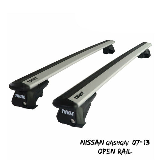 Thule Alu WingBar Evo Silver Roof Bars Set to fit Nissan Qashqai 07-13 Open Rail