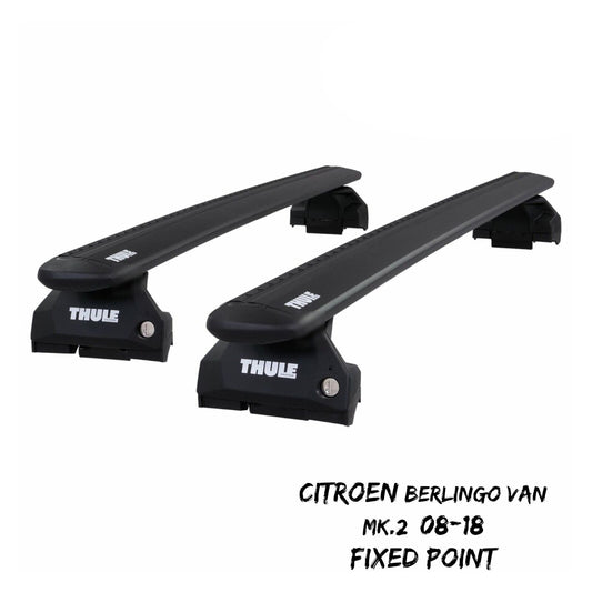 Thule WingBar Evo Black Roof Bars for Citroen Berlingo Van Mk.2 08-18 Fixpoint