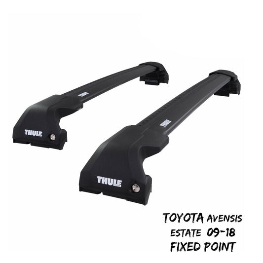 Thule WingBar Edge Black Roof Bars Set for Toyota Avensis Estate 09-18 Fixpoints