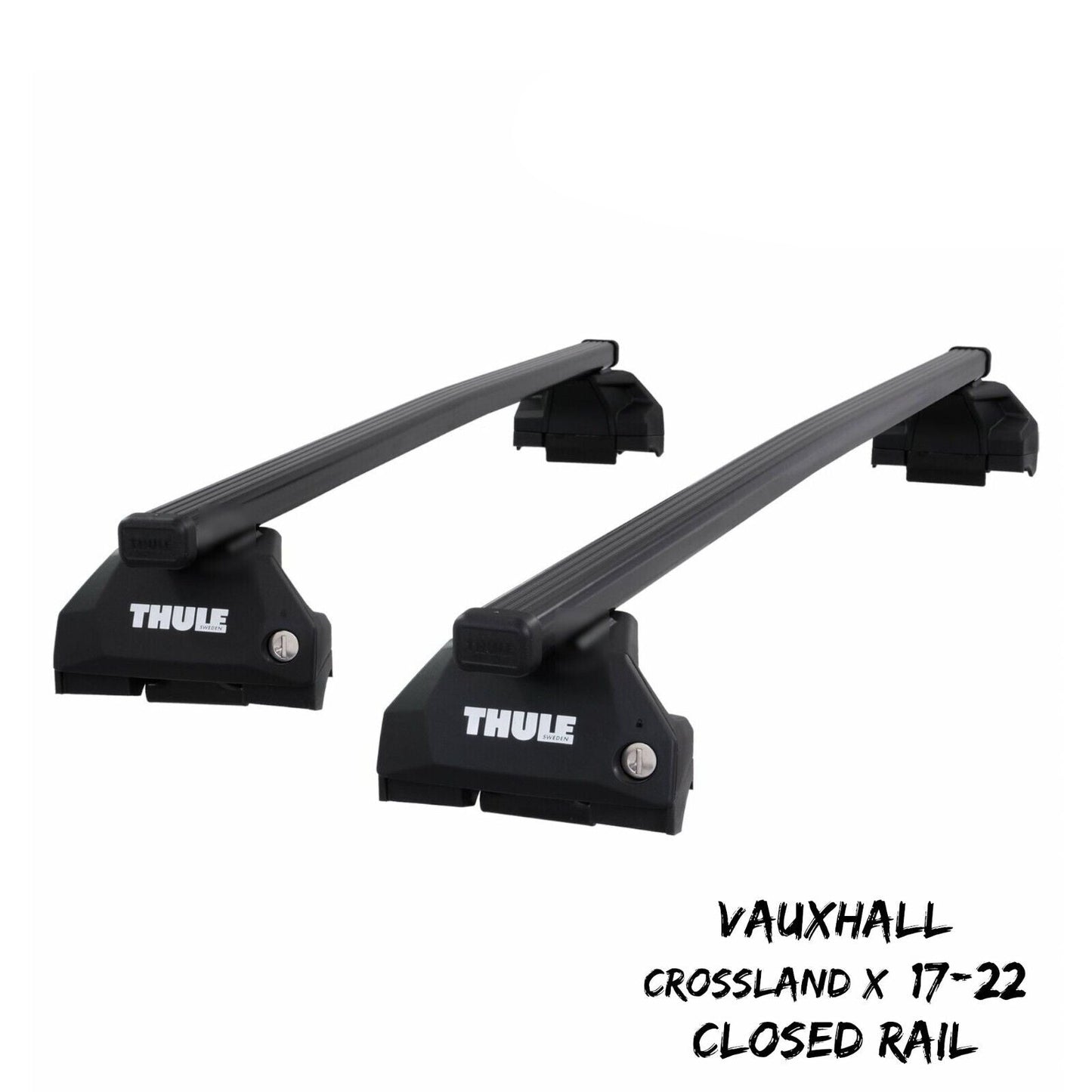 Thule Steel SquareBar Evo Roof Bars fit Vauxhall Crossland X 17-22 Closed Rail