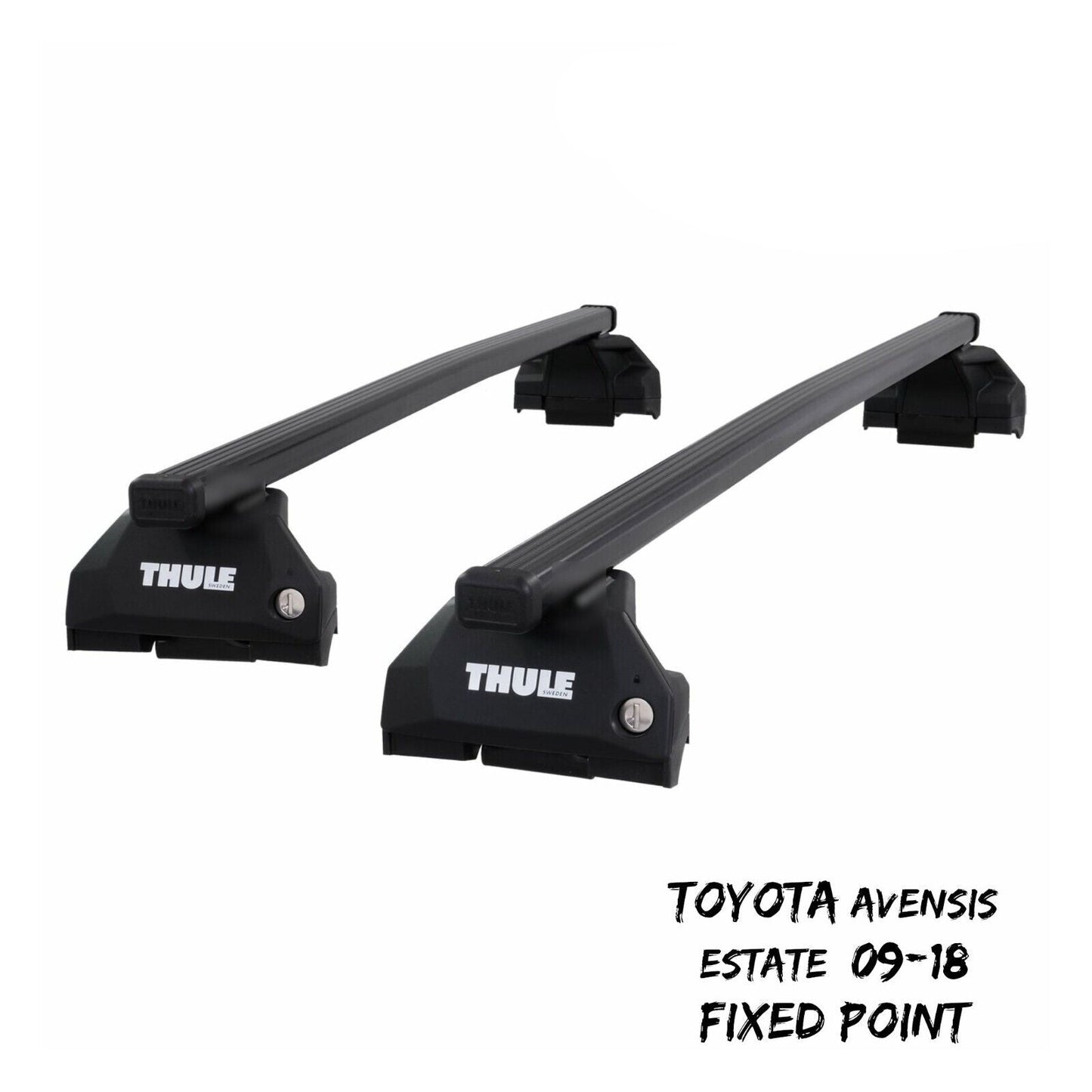 Thule Steel SquareBar Evo Roof Bar Set for Toyota Avensis Estate 09-18 Fixpoints