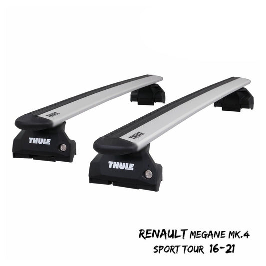 Thule WingBar Evo Silver Roof Bars fit Renault Megane Mk4 Sport Tour 16-21 Rails