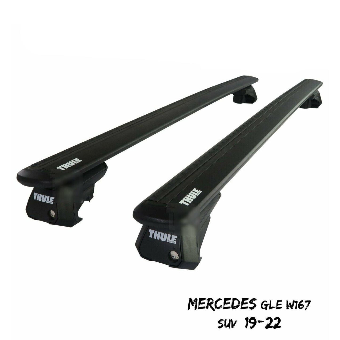 Thule Aluminium WingBar Evo Black Roof Bars Set fit Mercedes GLE W167 SUV 19-22