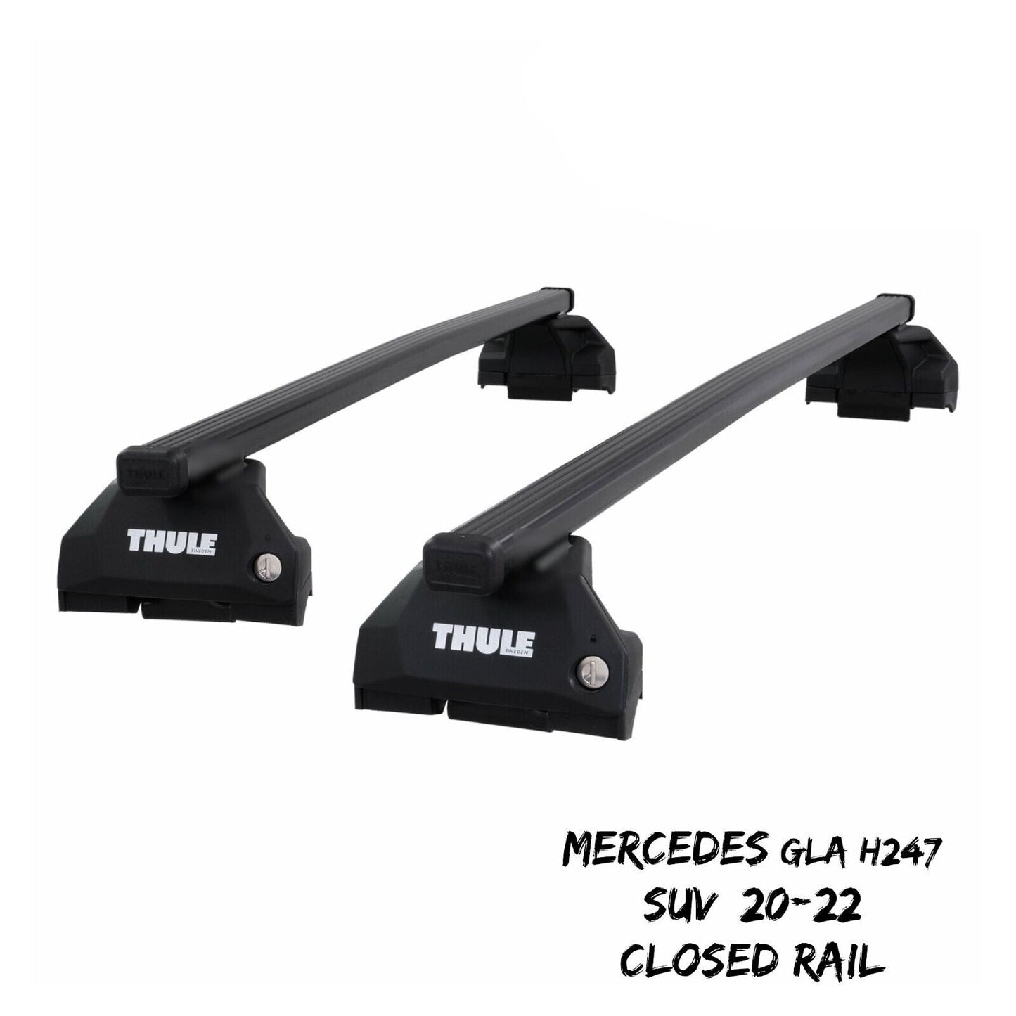 Thule Steel SquareBar Evo Roof Bars for Mercedes GLA H247 SUV 20-22 Closed Rail