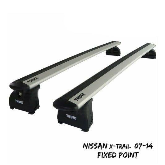 Thule Alu WingBar Evo Silver Roof Bars to fit Nissan X-Trail 07-14 Fixed Point