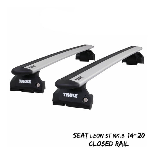 Thule Alu WingBar Evo Silver Roof Bars fit Seat Leon ST Mk.3 14-20 Closed Rail