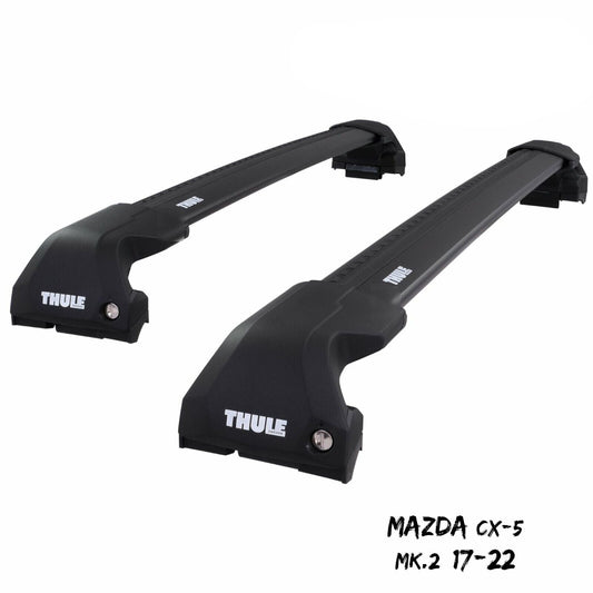 Thule WingBar Edge Black Aluminium Roof Bars Set for Mazda CX-5 Mk.2 17-22 Rails
