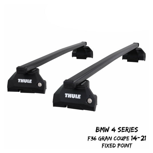 Thule Steel SquareBar Evo Roof Bars Set to fit BMW 4 Series Gran Coupe F36 14-21