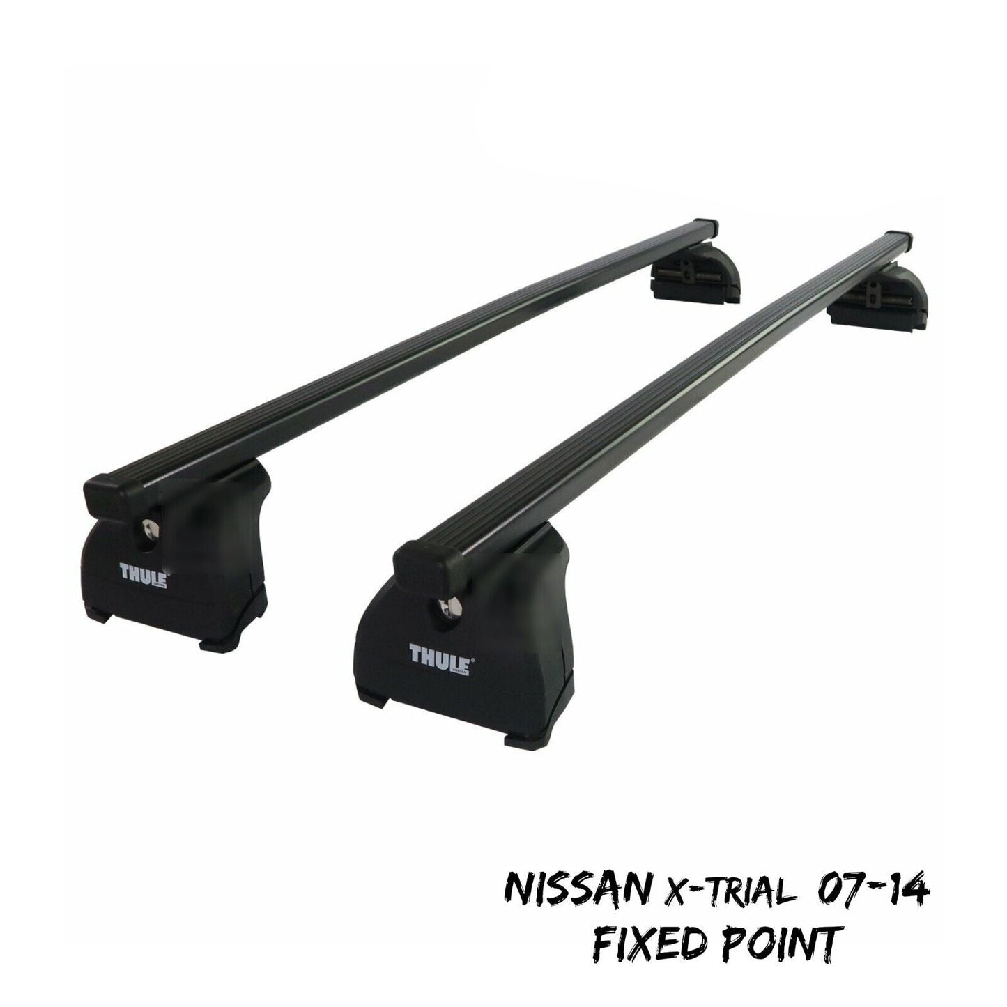 Thule Steel SquareBar Evo Roof Bars Set to fit Nissan X-Trail 07-14 Fixed Point