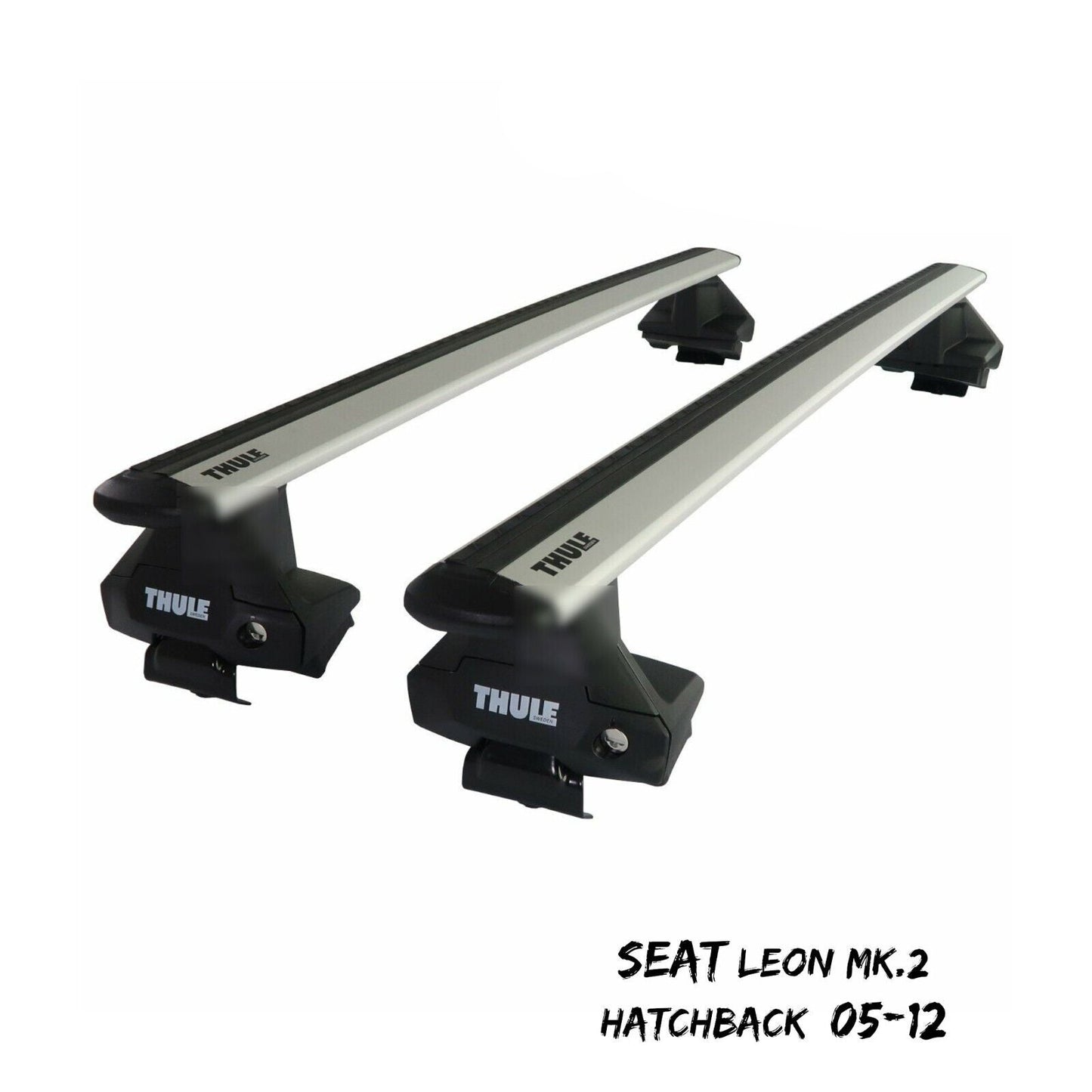 Thule Alu WingBar Evo Silver Roof Bars Set to fit Seat Leon Mk.2 Hatchback 05-12