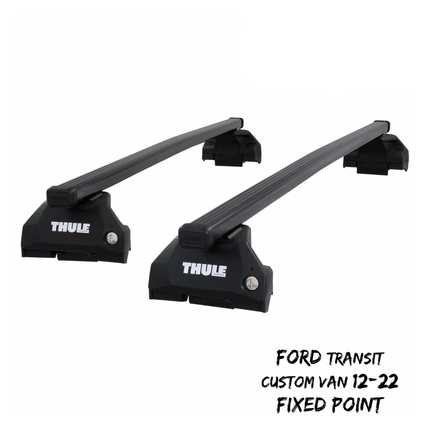 Thule Steel SquareBar Evo Roof Bars for Ford Transit Custom Van 12-22 Fixpoint