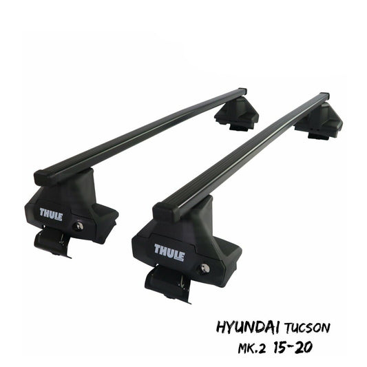 Thule Steel SquareBar Evo Roof Bars Set to fit Hyundai Tucson Mk.2 15-20 Pair