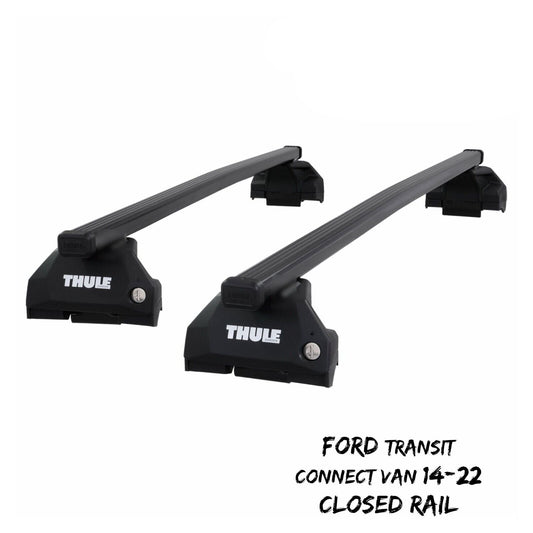 Thule Steel SquareBar Evo Roof Bars Ford Transit Connect Van 14-22 Closed Rail