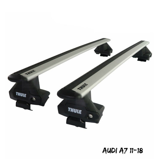 Thule Aluminium WingBar Evo Silver Roof Bars Set to fit Audi A7 11-18 Aero Pair