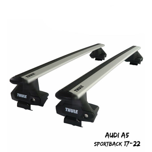 Thule Aluminium WingBar Evo Silver Roof Bars Set to fit Audi A5 Sportback 17-22