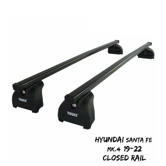 Thule Steel SquareBar Evo Roof Bars fit Hyundai Santa Fe Mk.4 19-22 Closed Rail