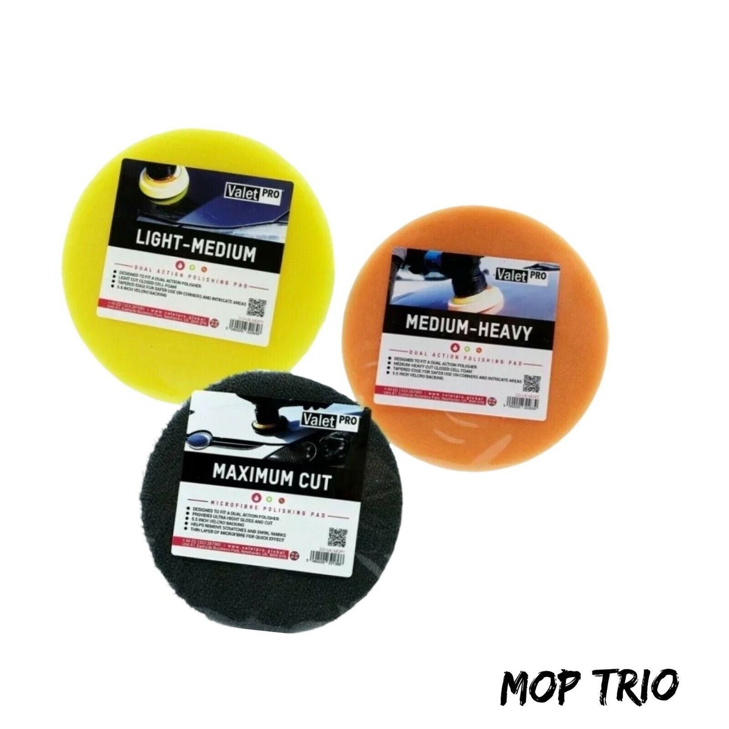 ValetPRO Light to Medium to Maximum DA Polishing Pads (MOP1 MOP2 MOP3)