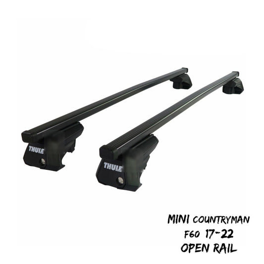 Thule Steel SquareBar Evo Roof Bars Set fit Mini Countryman F60 17-22 Open Rail