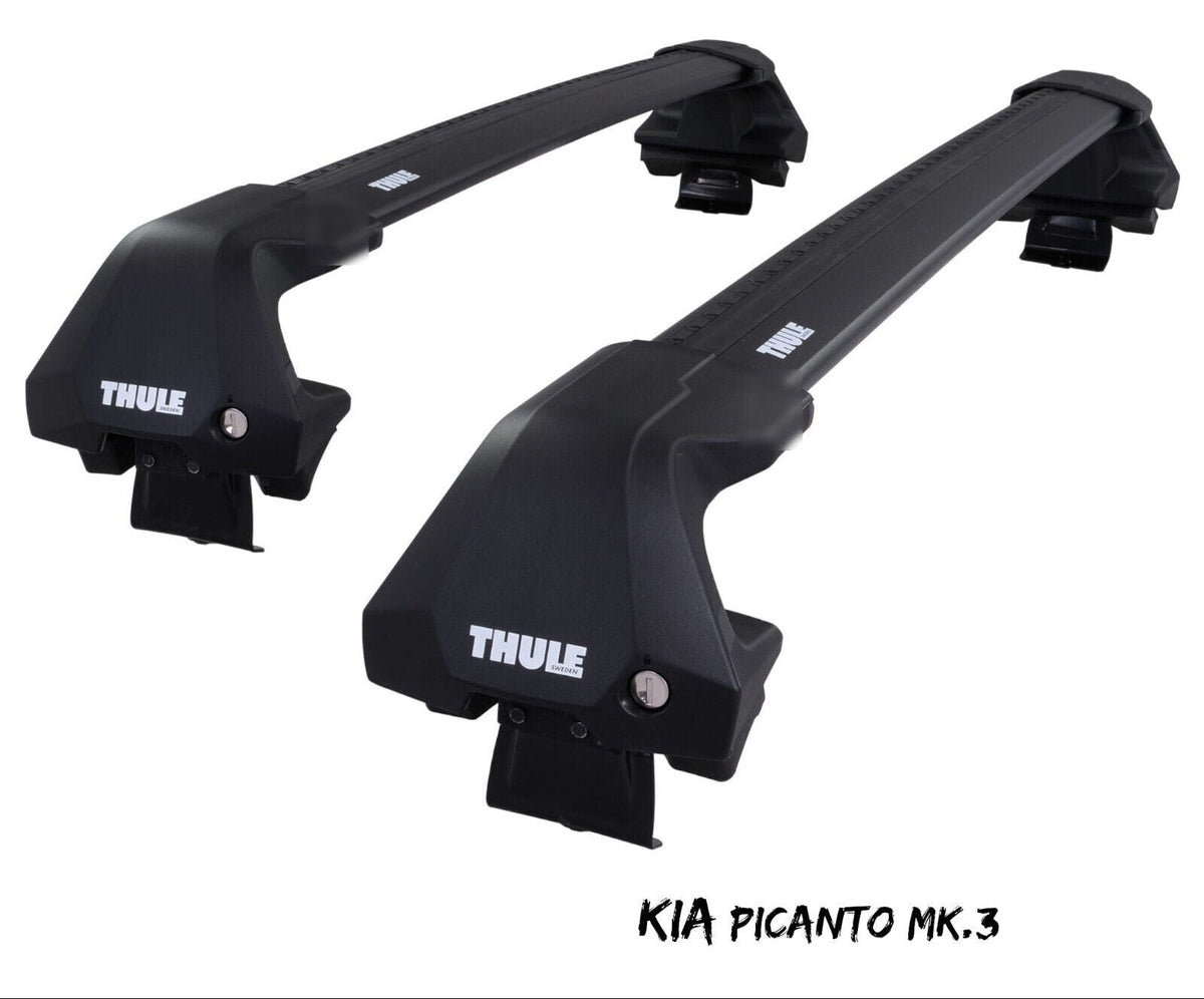 WingBar Edge (black) Aluminium Roof Bar Set to fit Kia Picanto Mk.3 5-Dr Hatchback 2018-26
