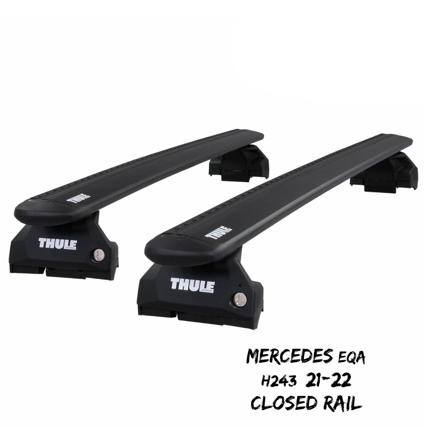 Thule WingBar Evo Black Roof Bars Set to fit Mercedes EQA H243 21-22 Closed Rail