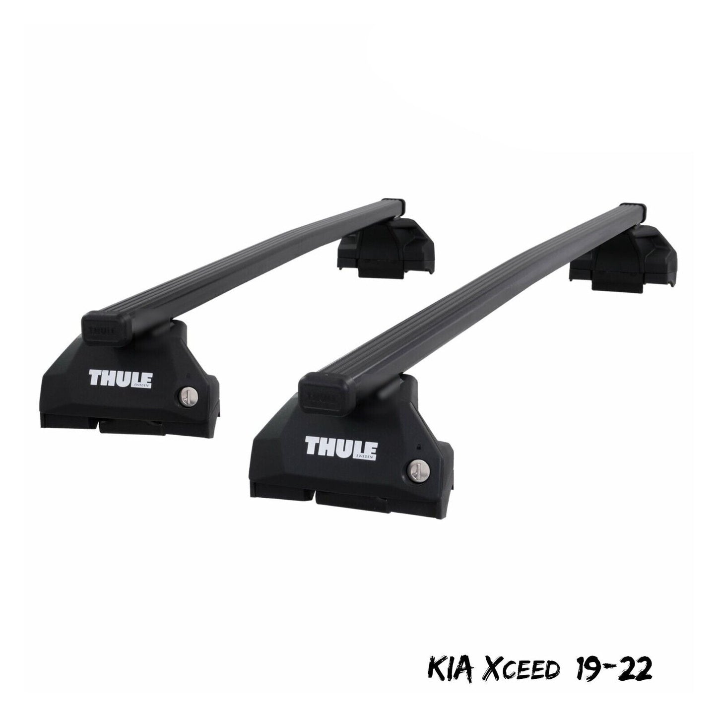 Thule Steel SquareBar Evo Roof Bars Set to fit Kia XCeed 19-22 Lockable Pair