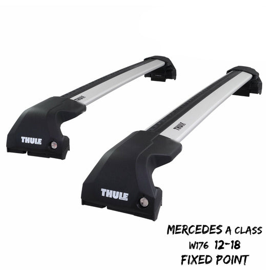 Thule WingBar Edge Silver Roof Bar Set for Mercedes A Class W176 12-18 Fixpoints
