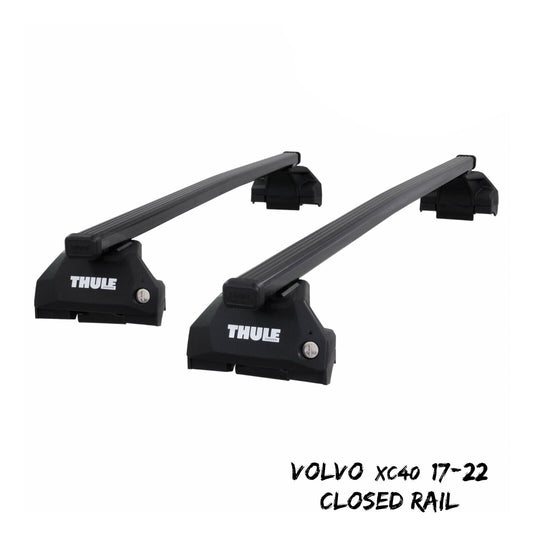 Thule Steel SquareBar Evo Roof Bars Set to fit Volvo XC40 17-22 Closed Rail Pair