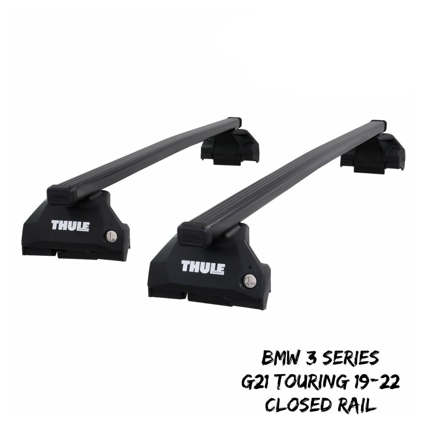 Thule Steel SquareBar Evo Roof Bar Set for BMW 3 Series G21 Touring 19-22 Rail