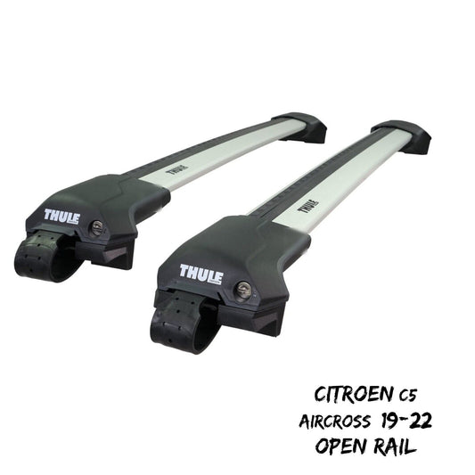 Thule WingBar Edge Silver Roof Bars Citroen C5 Aircross 19-22 Open Rails Alu Aer