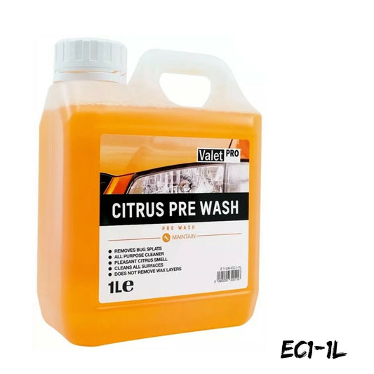 Valet Pro Citrus Pre Wash, Snow Foam Pre Wash, Bug Remover pH Neutral 1 Litre