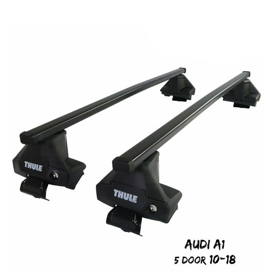 Thule Steel SquareBar Evo Roof Bars Set to fit Audi A1 5 Door 10-18 Lockable