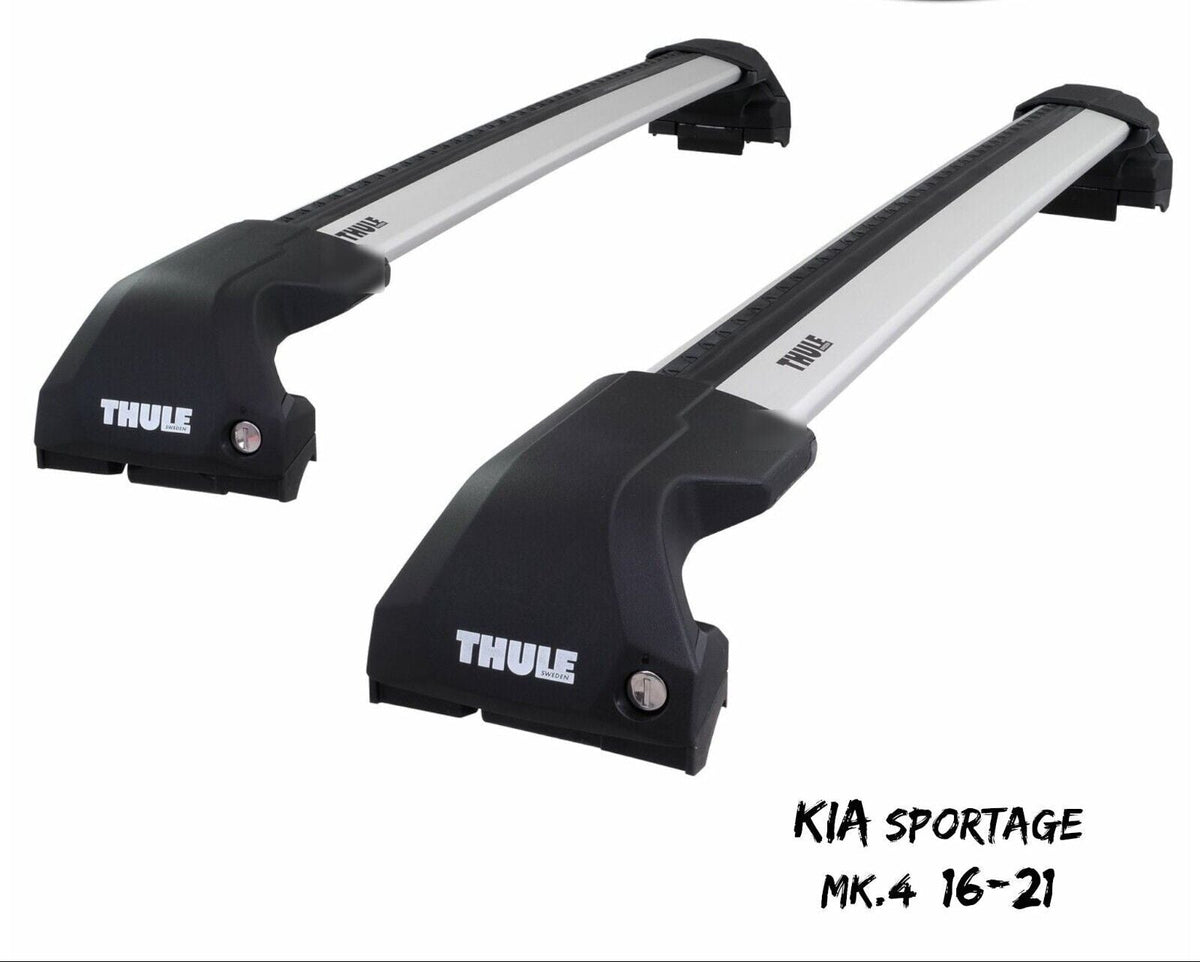 WingBar Edge (silver) Aluminium Roof Bars for Kia Sportage Mk.4 2016-21 Flush Rails