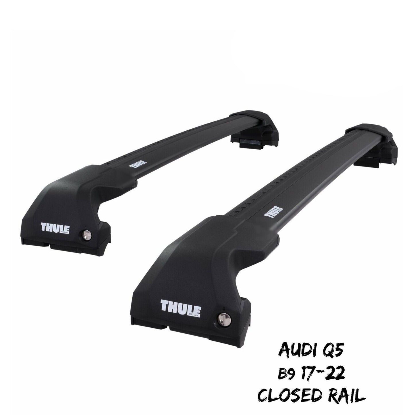 Thule WingBar Edge Black Aluminium Roof Bars Set to fit Audi Q5 B9 17-22 Rails