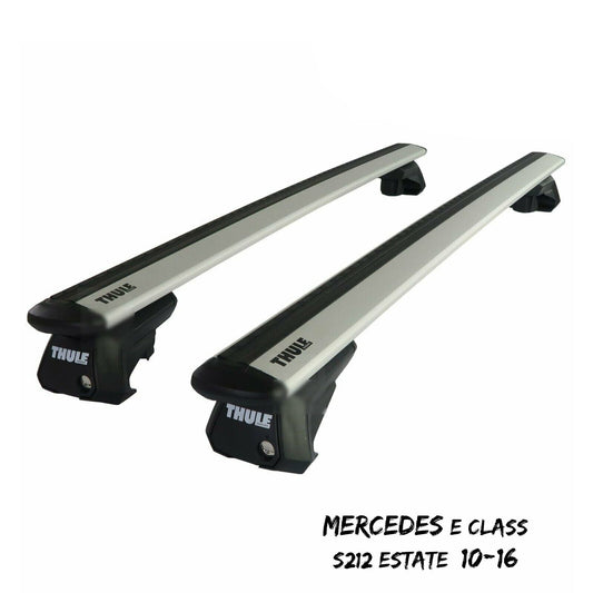 Thule WingBar Evo Silver Roof Bars fit Mercedes E Class S212 Estate 10-16 Rails