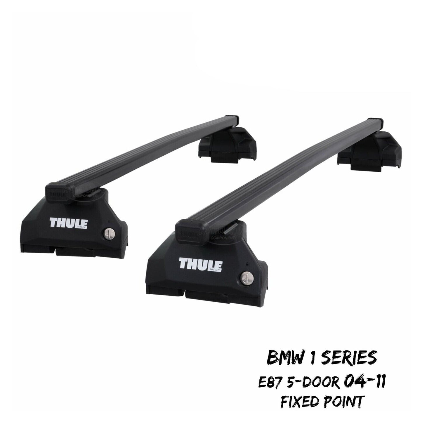 Thule Steel SquareBar Evo Roof Bars for BMW 1 Series 5 Door E87 04-11 Fixpoint