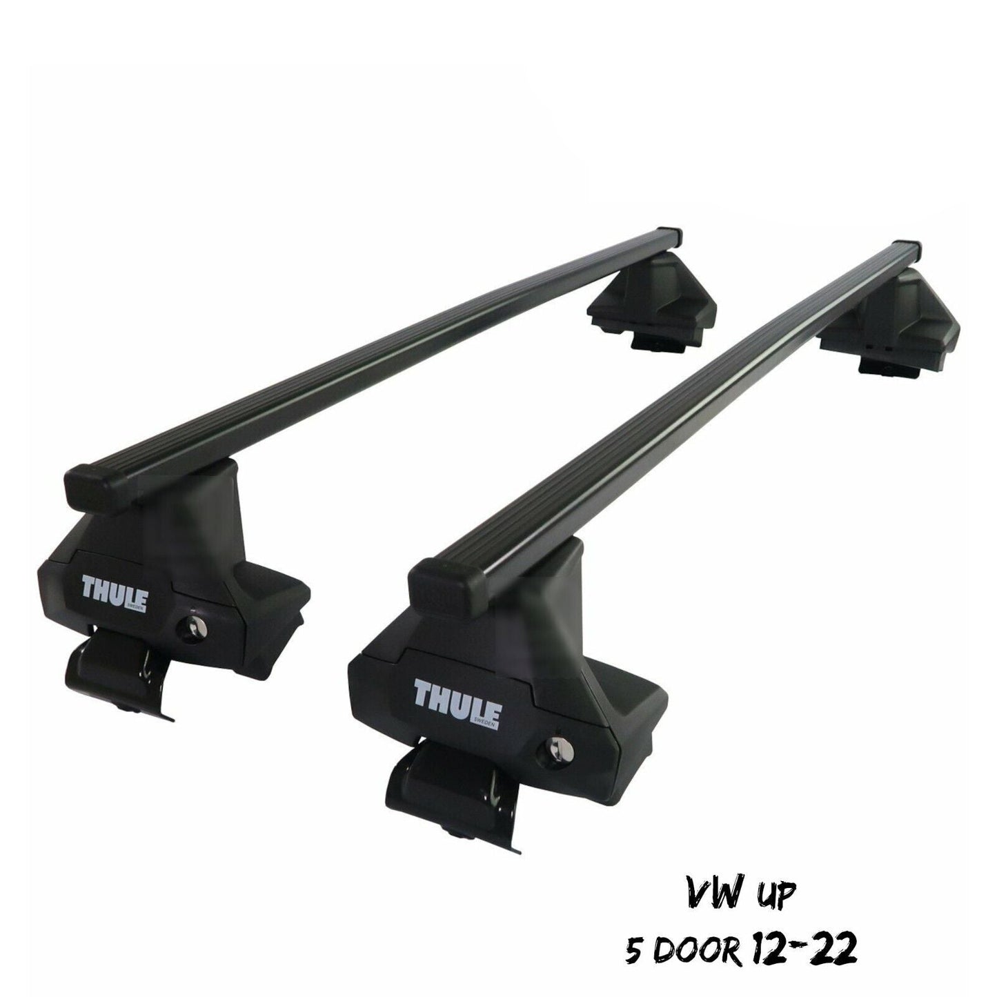 Thule Steel SquareBar Evo Roof Bars Set to fit VW Up 5 Door 12-22 Lockable Pair