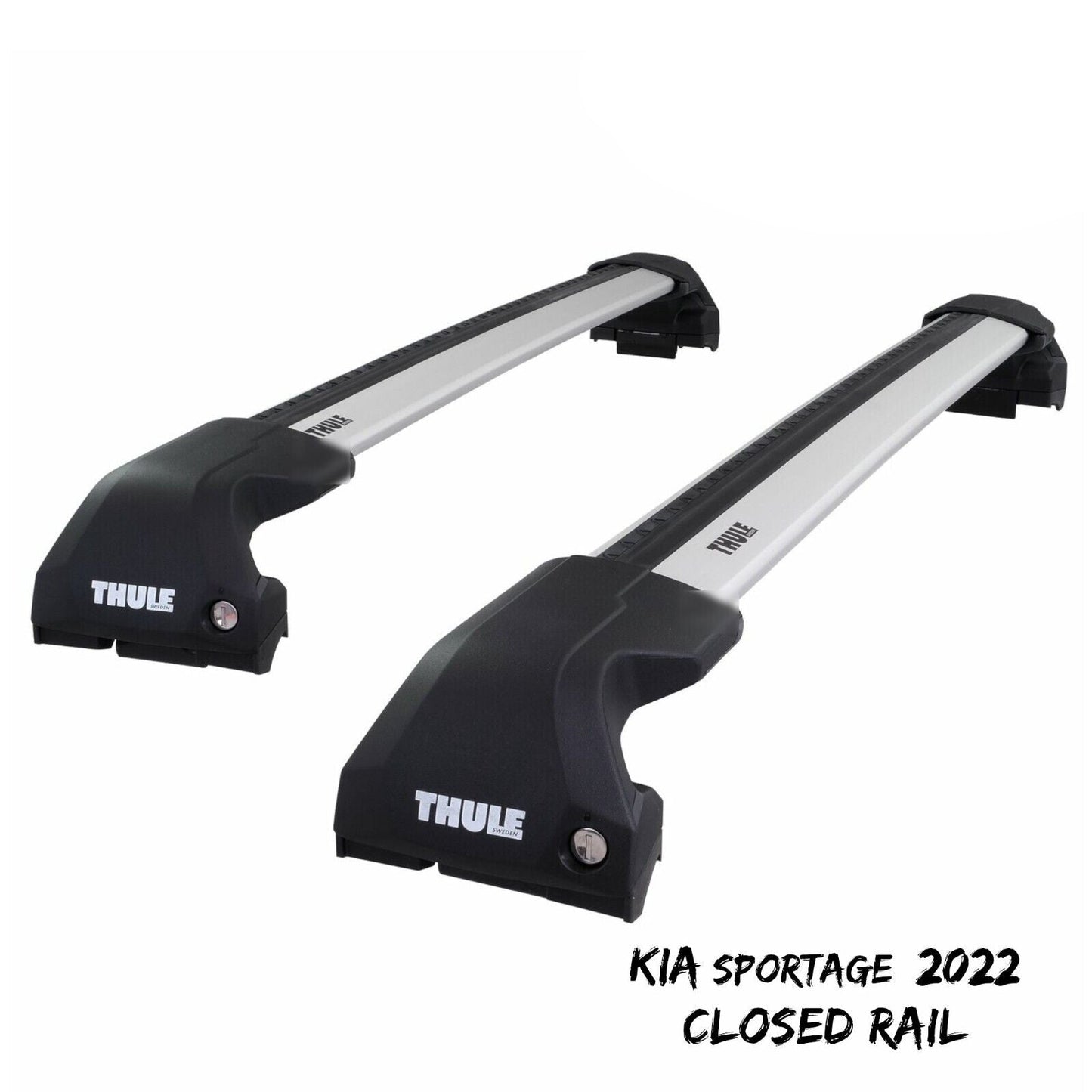 Thule WingBar Edge Silver Roof Bars for Kia Sportage 2022 Closed Rails Pair