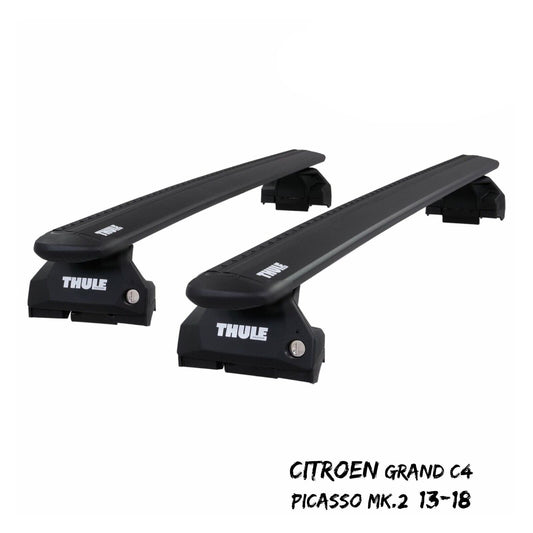 Thule WingBar Evo Black Roof Bars fit Citroen Grand C4 Picasso Mk.2 13-18 Rails