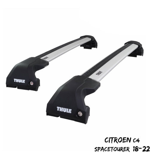 Thule WingBar Edge Silver Roof Bars for Citroen Grand C4 SpaceTourer 18-22 Rails