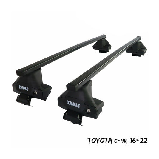 Thule Steel SquareBar Evo Roof Bars Set to fit Toyota C-HR 16-22 Lockable Pair