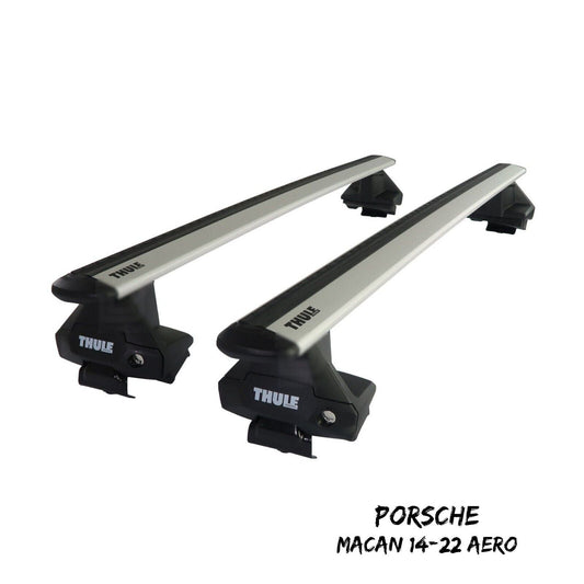 Thule Aluminium WingBar Evo Silver Roof Bars Set to fit Porsche Macan 14-22 Aero