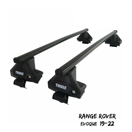 Thule Steel SquareBar Evo Roof Bar Set to fit Range Rover Evoque 19-22 Lockable