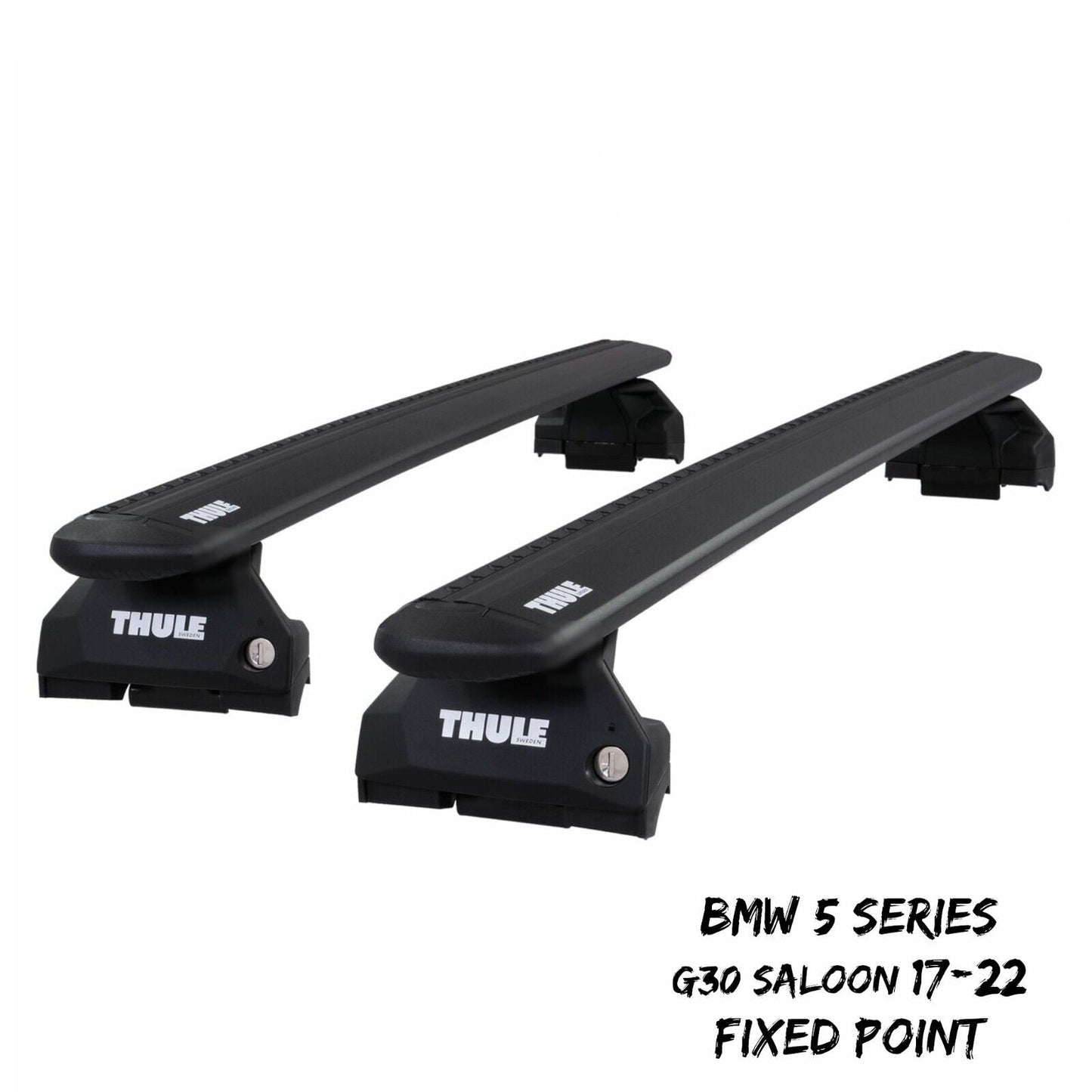 Thule WingBar Evo Black Roof Bar Set for BMW 5 Series Saloon G30 17-22 Fixpoints