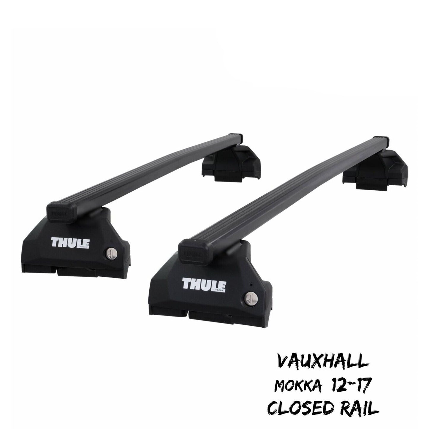 Thule Steel SquareBar Evo Roof Bars Set to fit Vauxhall Mokka 12-17 Closed Rail