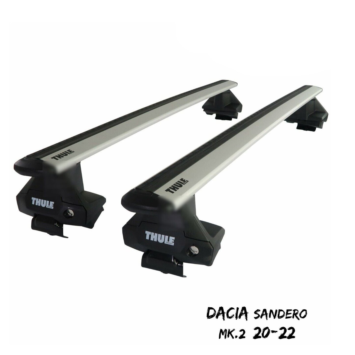 Thule Aluminium WingBar Evo Silver Roof Bars Set to fit Dacia Sandero Mk.2 20-22