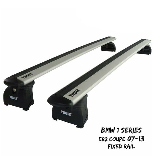 Thule WingBar Evo Silver Roof Bars fit BMW 1 Series E82 Coupe 07-13 Fixed Point