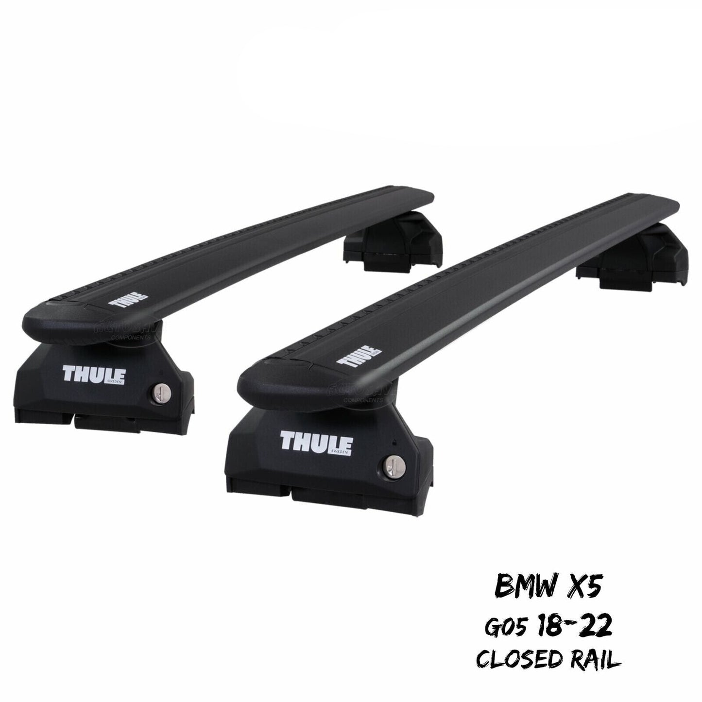 Thule Aluminium WingBar Evo Black Roof Bars Set to fit BMW X5 G05 18-22 Lockable