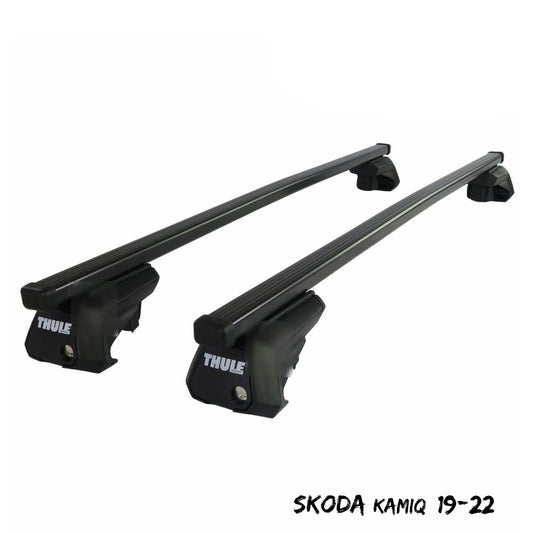 Thule Steel SquareBar Evo Roof Bars Set to fit Skoda Kamiq 19-22 Lockable Pair